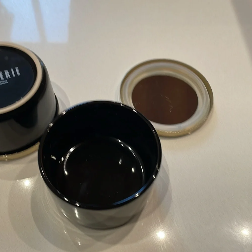 🆕 Z Gallerie Ceramic Multi-Use Storage Duo, 4” Canisters, Black/Brass. NWOT